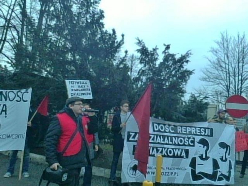 Wrocław: Protest związkowców Polskiego Busa - 