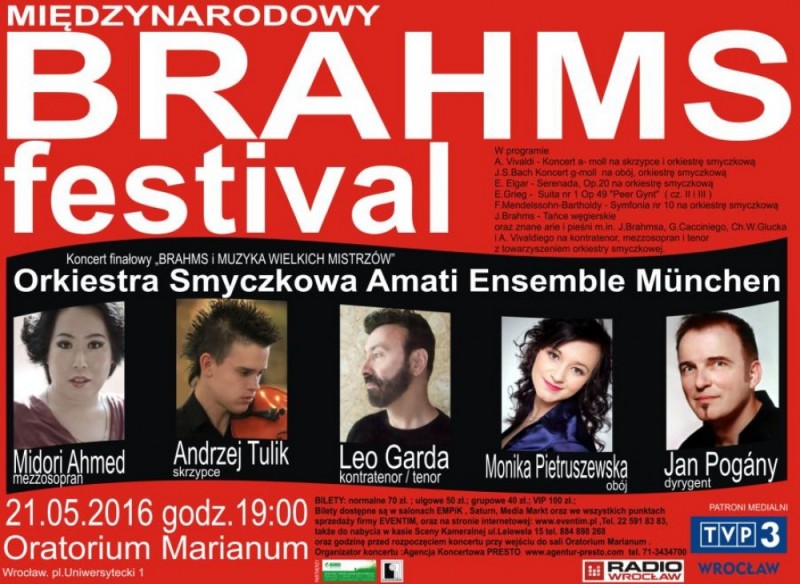 V międzynarodowy Brahms Festiwal [14-21 maja 2016] - 