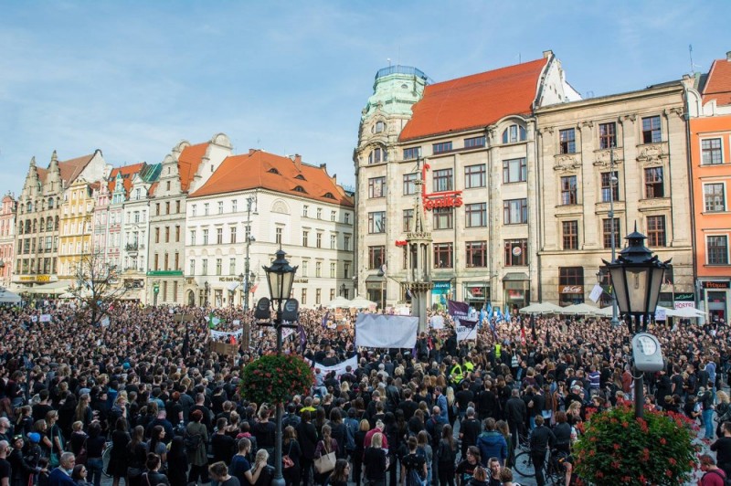 Czarny protest również we Wrocławiu - fot. Maks Pflegel