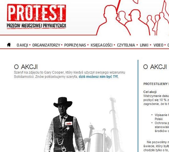 Internetowy protest przeciwko prywatyzacji KGHM - www.kghm.sos.pl