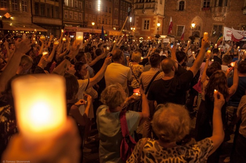 Zapowiadają dalsze protesty antyrządowe we Wrocławiu - Fot. Tomasz Skowronek