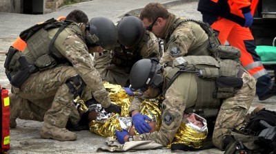 Antyterroryści, strażacy i ratownicy ćwiczyli we wrocławskim szpitalu