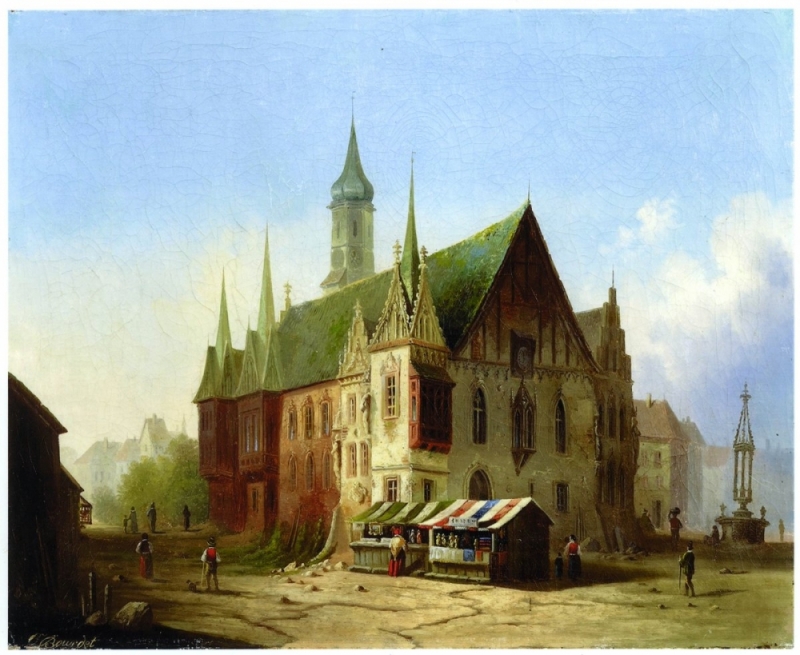 Widok Starego Ratusza sprzed 1800 roku [ZOBACZ] - Zbiory Muzeum Miejskiego we Wrocławiu / twitter