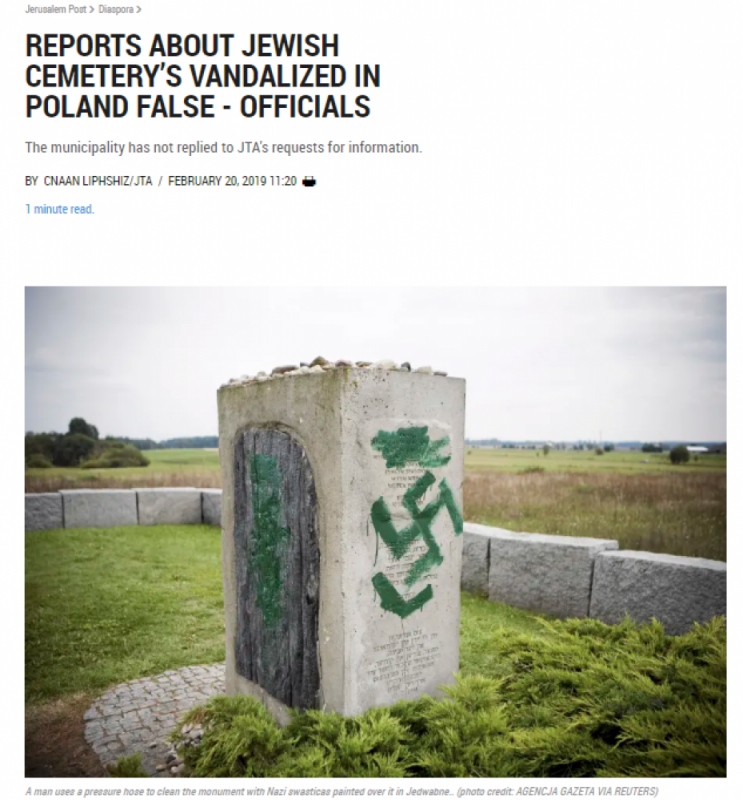 Świdnica: Cmentarz żydowski nie został zdewastowany - fot. zdjęcie strony The Jerusalem Post