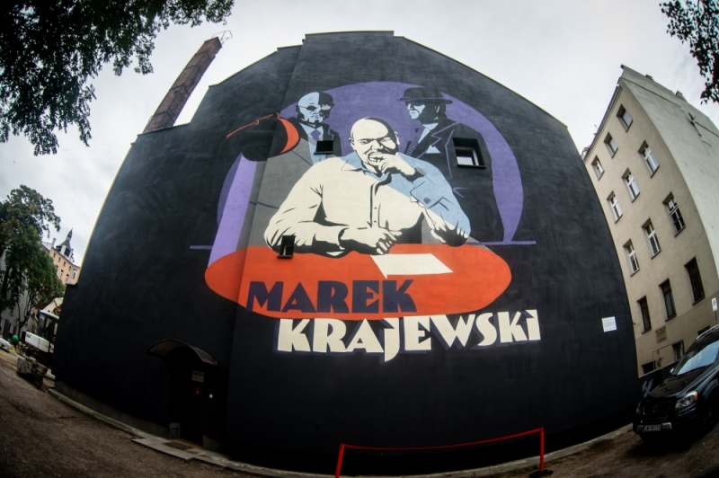 Wrocław: Mural Marka Krajewskiego odsłonięty - zdjęcia: Andrzej Owczarek