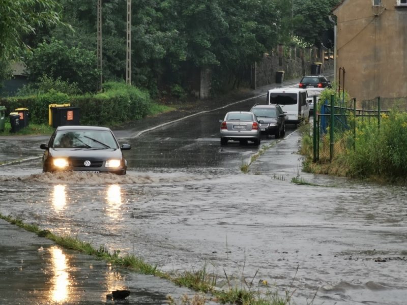 Uwaga kierowcy! Mocne opady w Wałbrzychu - fot. Facebook/ Pogodny Wałbrzych